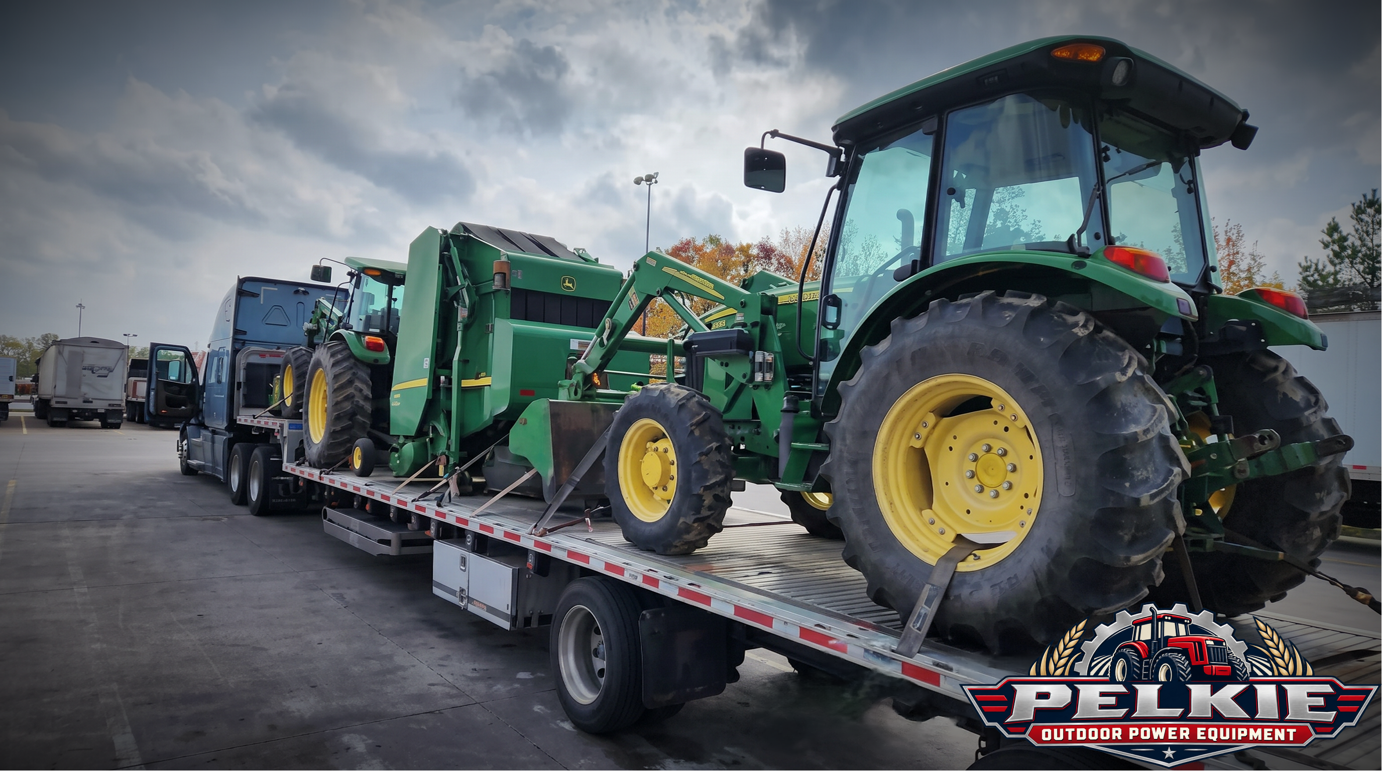 Equipment being transported for nationwide delivery